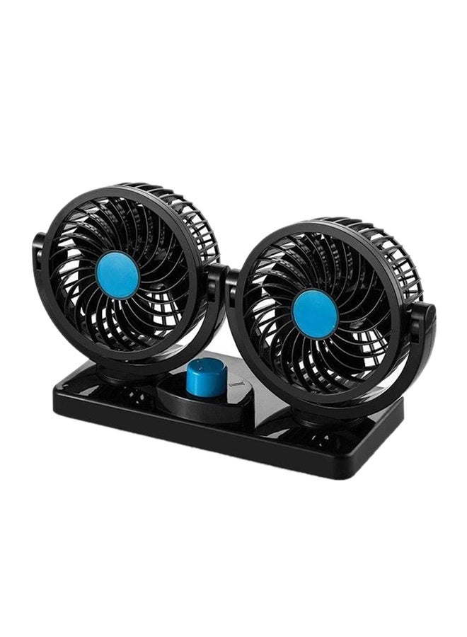 12V DC Electric Car Fan for Dashboard 360 Degree Rotatable Dual Head, 2 Speed Cooling Air Fan - Image 1
