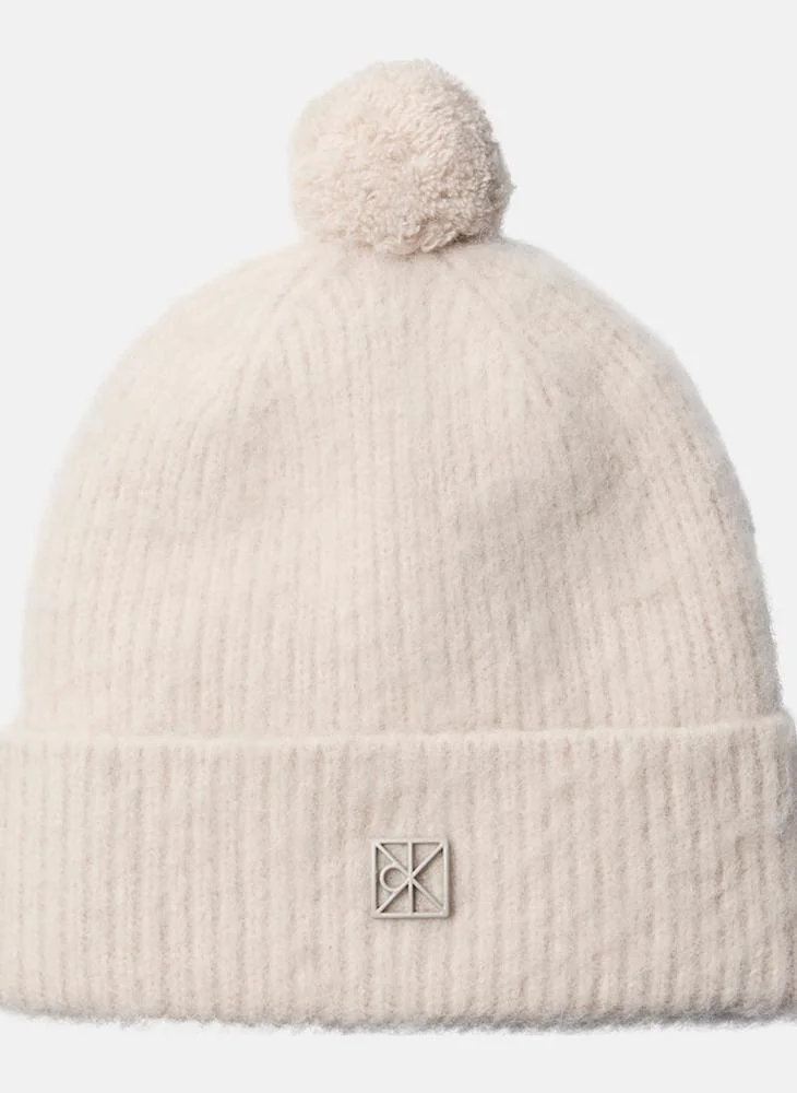 CALVIN KLEIN Logo Pom Pom Beanie