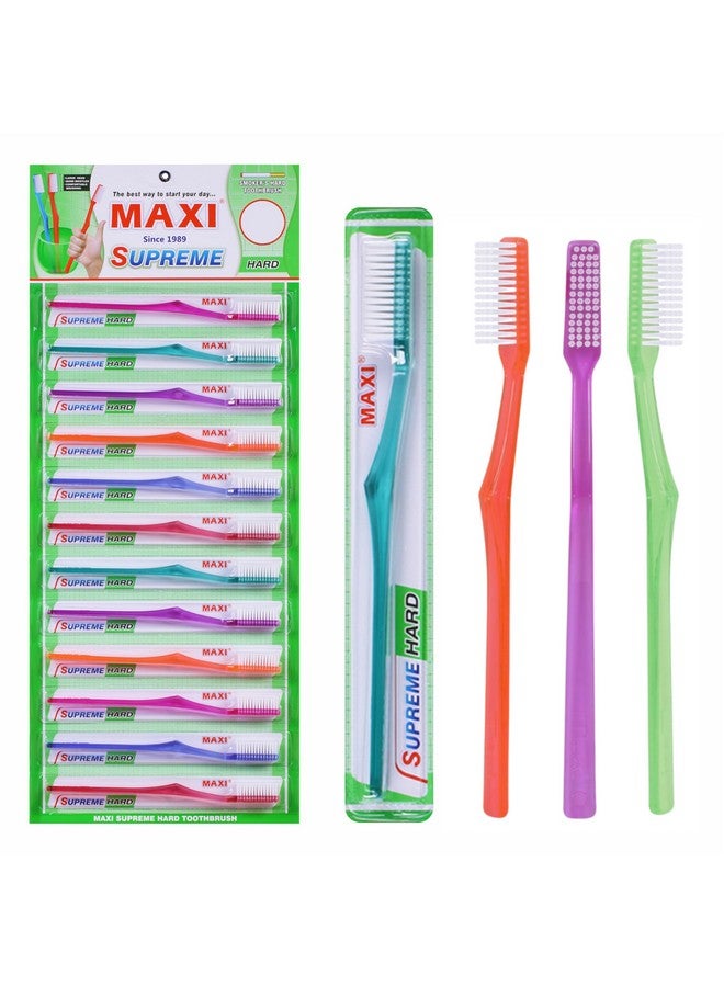 MAXI Supreme Hard Bristles Toothbrush (Pack of 12) - Image 1