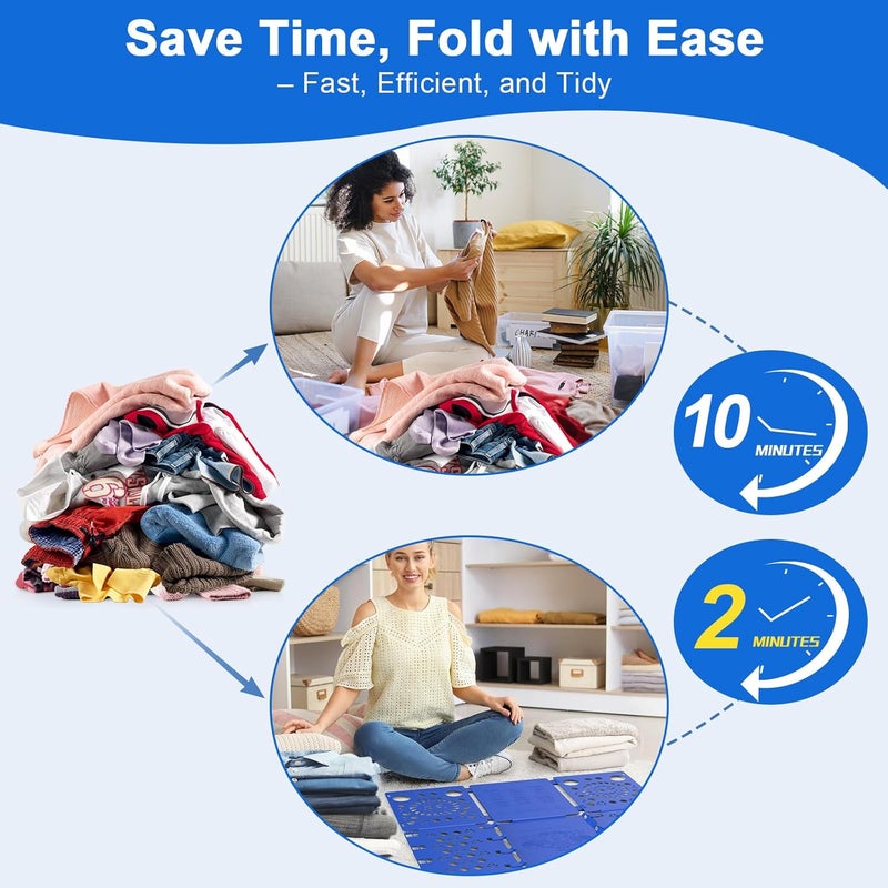 BOXLEGEND Shirt Folder Board Tshirt Clothes Folder Folding Board Durable Laundry Sorter Helper Liner, Blue - Image 3