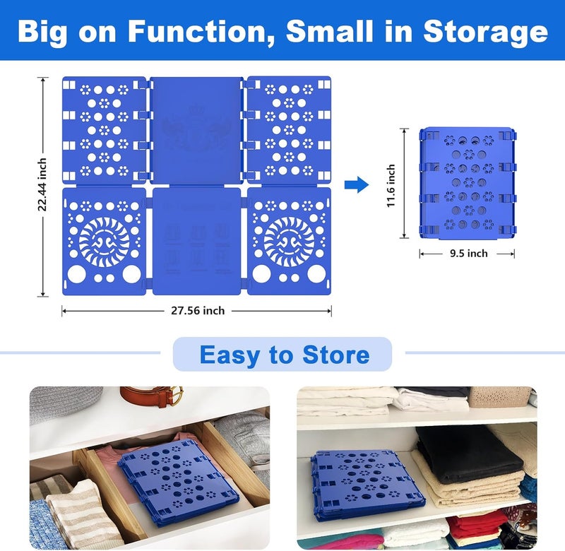 BOXLEGEND Shirt Folder Board Tshirt Clothes Folder Folding Board Durable Laundry Sorter Helper Liner, Blue - Image 4
