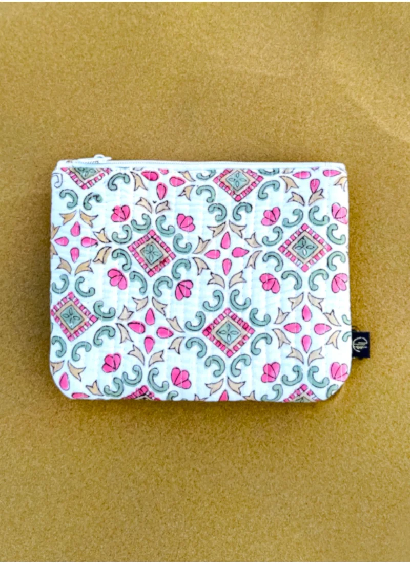 تحفة لوكس TohfaLuxe Auro Handmade Bloch Printed Flat Pouch