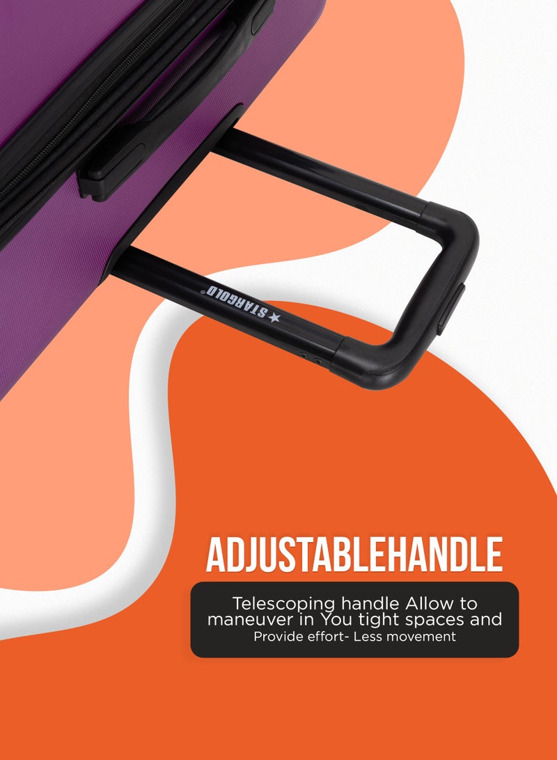 ستارجولد 4 عبوات من عربة أمتعة مقفلة ذات رقم دوار للجانب الصلب - Image 2