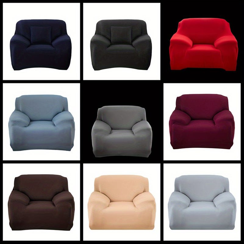 Grey Stretch Sofa Cover Set 1 2 Seater Non Slip Soft Washable Furniture Protector - Image 3