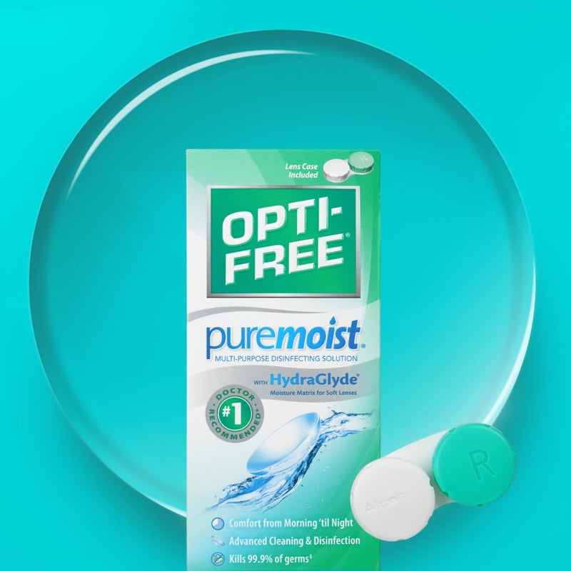 Opti-Free Puremoist Multi-Purpose Contact Lens Cleaning and Disinfecting Solution with Lens Case, 10 FL Oz (Pack of 1)