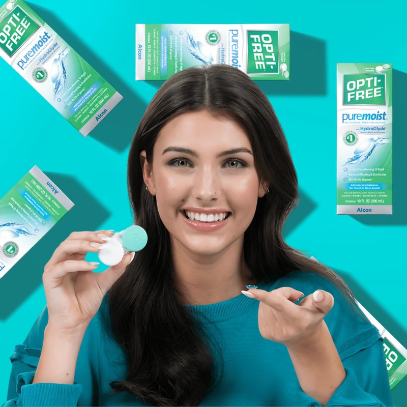 Opti-Free Opti-Free Puremoist Multi-Purpose Contact Lens Cleaning and Disinfecting Solution with Lens Case, 10 FL Oz (Pack of 1)  - Image 4