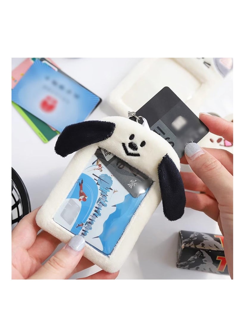 SOLARAE حامل بطاقات الصور الكرتونية المصنوعة من القماش الناعم - عبوة 4 مع حلقة مفاتيح وقفل لوبستر، غلاف بطاقات كيبوب، علبة بطاقات كيبوب، واقي بطاقات كيبوب لعشاق كيبوب، مصنوع من مادة قماش ناعمة - Image 4