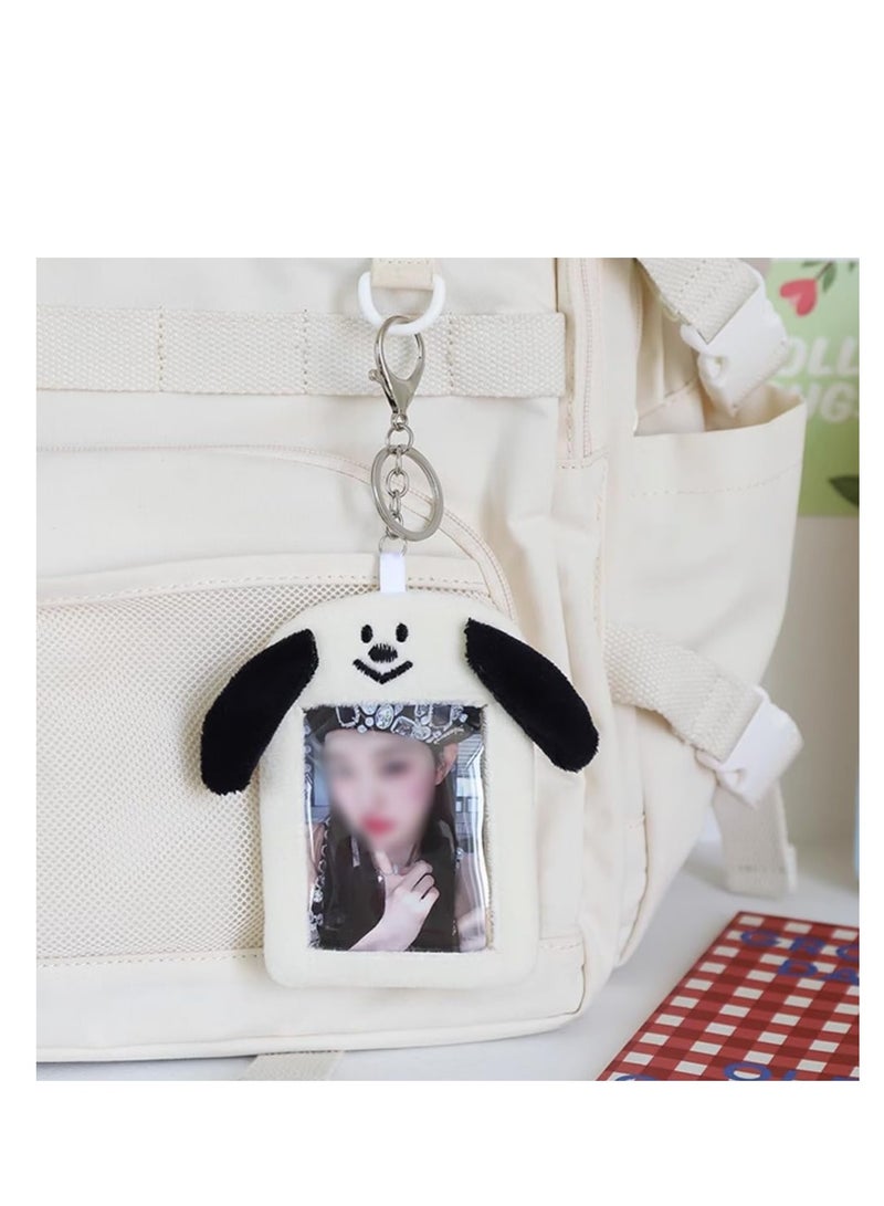 SOLARAE حامل بطاقات الصور الكرتونية المصنوعة من القماش الناعم - عبوة 4 مع حلقة مفاتيح وقفل لوبستر، غلاف بطاقات كيبوب، علبة بطاقات كيبوب، واقي بطاقات كيبوب لعشاق كيبوب، مصنوع من مادة قماش ناعمة - Image 3