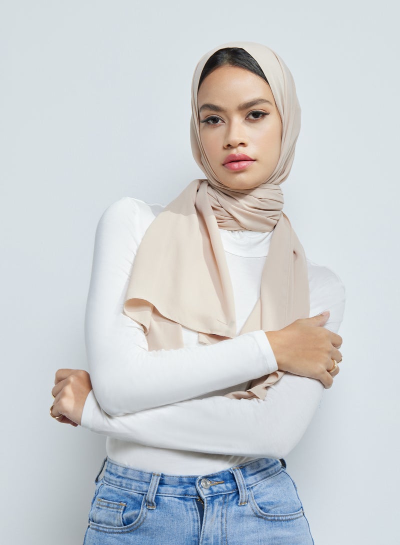 MODEST BEYOND Luxury Latte Chiffon Hijab  - Image 1