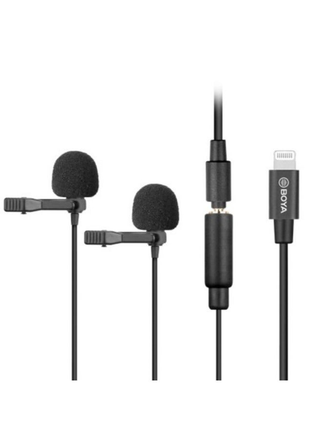 BOYA M2D Dual Lavalier Lightening Connector Microphone  - Image 1