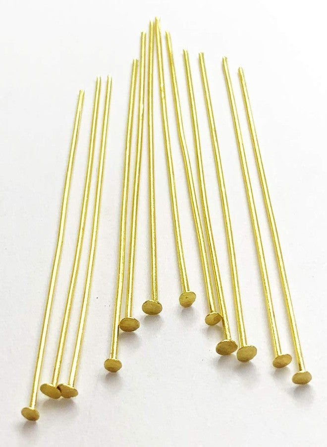 Dera 100pcs/Lot (40mm) Stainless Steel Flat Head Pin Findings Dressmaker T pins For DIY Jewelry Earring Making crystals LAMP BEAD Accessories (Gold, 100pcs 40mm) - Image 2
