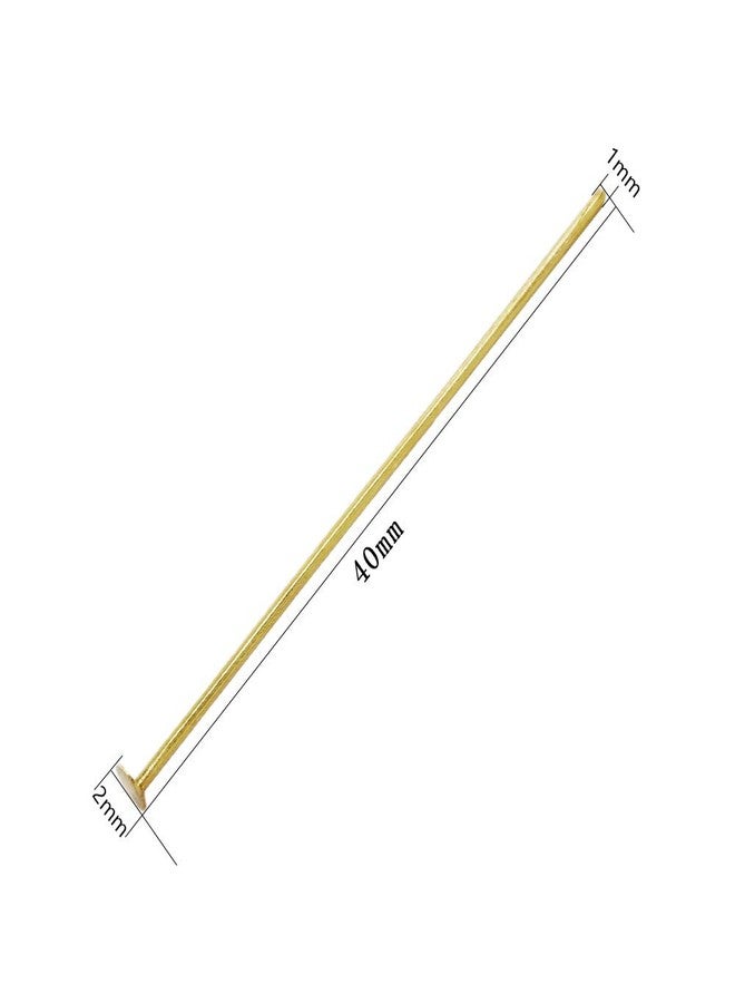 Dera 100pcs/Lot (40mm) Stainless Steel Flat Head Pin Findings Dressmaker T pins For DIY Jewelry Earring Making crystals LAMP BEAD Accessories (Gold, 100pcs 40mm) - Image 3