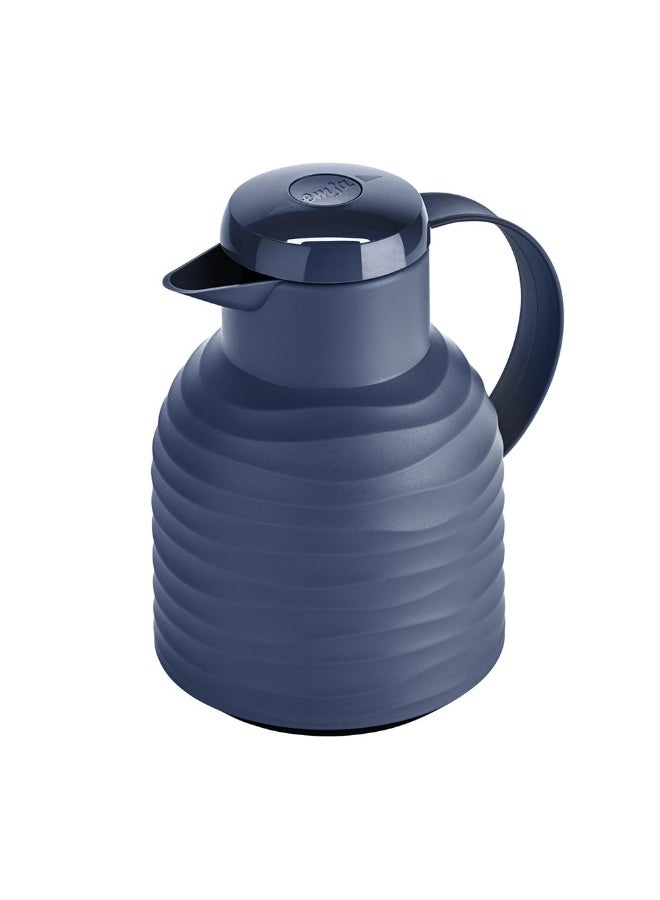 EMSA Samba Wave Vacuum Flask 1L – Navy Blue Premium Insulated Thermal Jug for Hot & Cold Beverages – Elegant Coffee & Tea Serving Flask – Made in Germany - Image 2