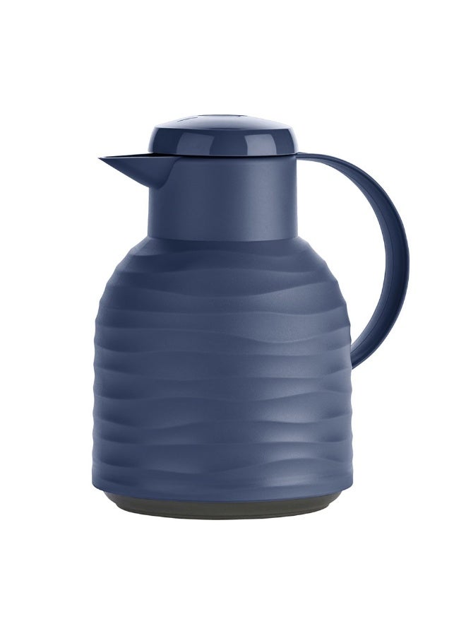 EMSA Samba Wave Vacuum Flask 1L – Navy Blue Premium Insulated Thermal Jug for Hot & Cold Beverages – Elegant Coffee & Tea Serving Flask – Made in Germany - Image 1