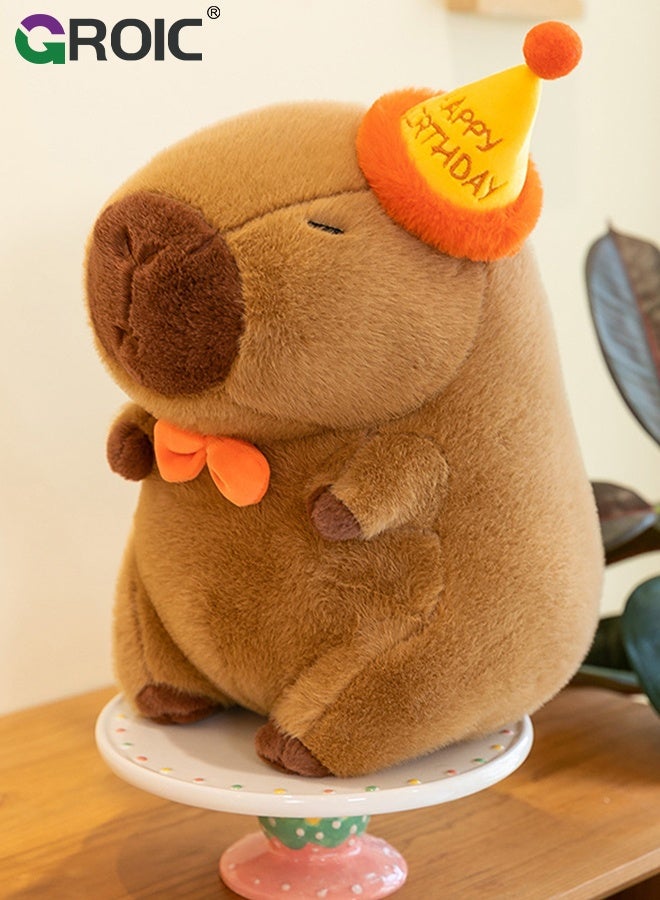 GROIC Cute Capybara Plush Wear Birthday Hat, 9 inch Kawaii Capybara Stuffed Animal Soft Doll Capybara Toys, Birthday Capybara Toy Hugging Gifts for Kids - Image 5