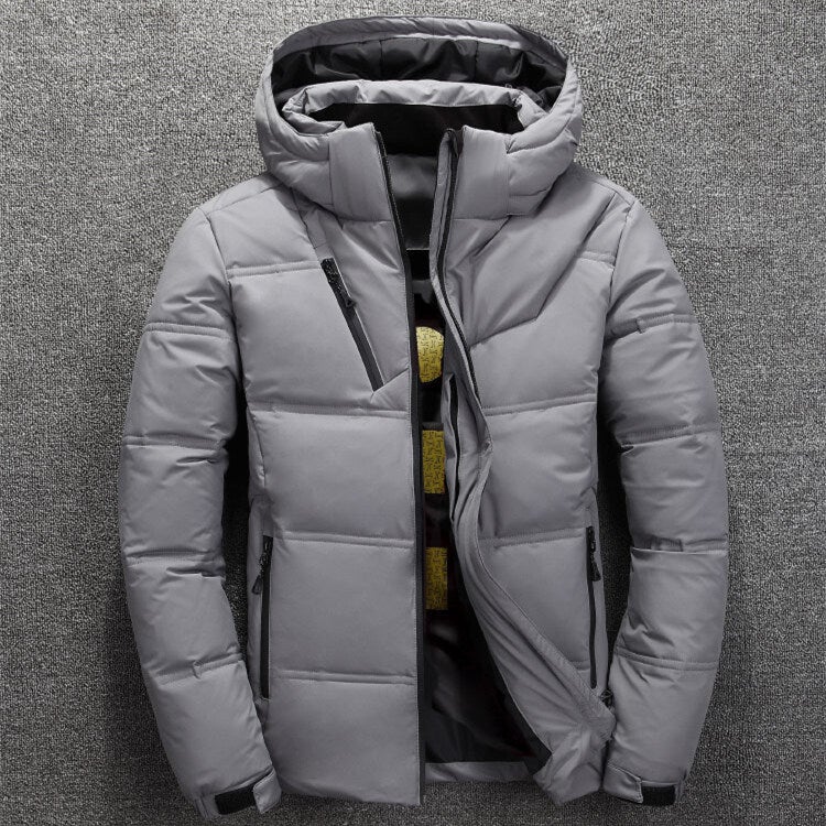Down Jacket Men'S Short Thickened New Handsome Youth Trendy Loose White Duck Down Hooded Jacket - Image 2
