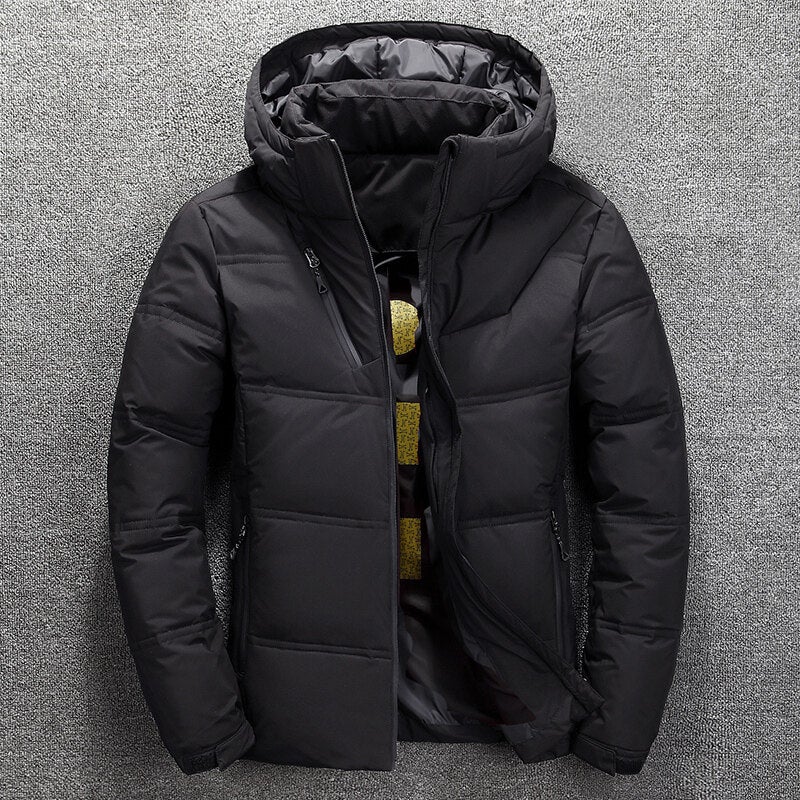 Down Jacket Men'S Short Thickened New Handsome Youth Trendy Loose White Duck Down Hooded Jacket - Image 3
