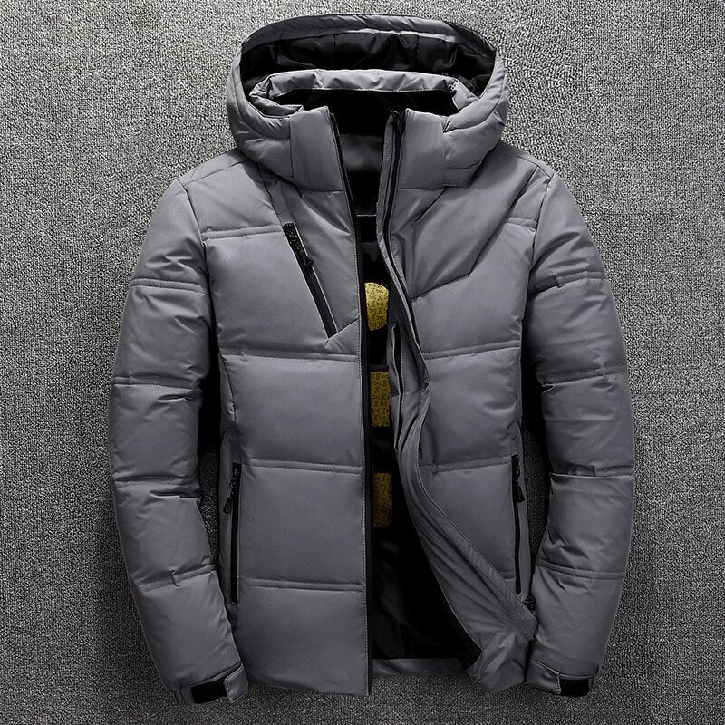 Down Jacket Men'S Short Thickened New Handsome Youth Trendy Loose White Duck Down Hooded Jacket - Image 1