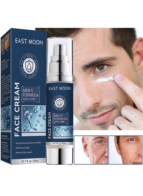 Men's Face Cream, 6 In 1 Mens Face Moisturizer For Under Eye Bags, Moisturizing Face Cream For Men, Nourishing Skin And Wrinkles Face Cream For Dark Spots, Fine Lines, Crows Feet Eye 50ML