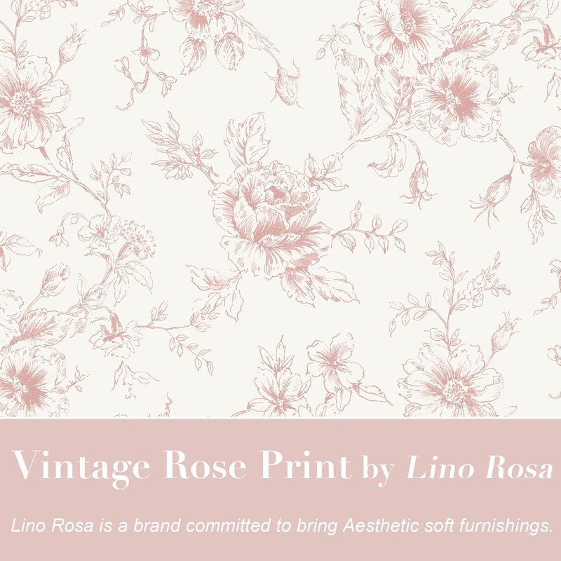 Lino Rosa ستائر وردية لغرفة نوم الفتيات، ستائر شفافة فرنسية ريفية بزهور بلاش، فيكتورية توال، خيالية باستيل، وردية مغبرة، كوتاجكور، ستائر كتان أنيقة لغرفة المعيشة والطفل، طول 96 بوصة، مجموعة لوحين - Image 3