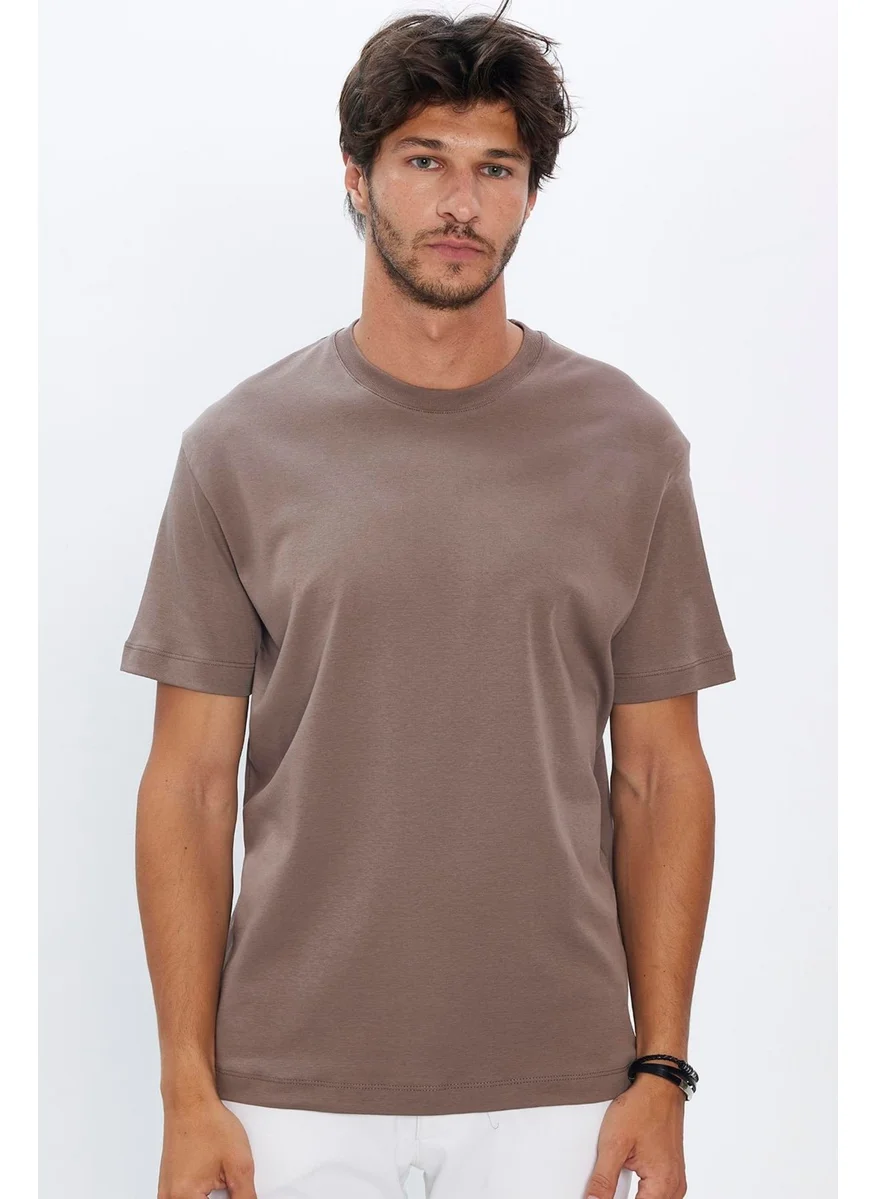 Tudors Unisex Relax Fit Comfortable Cut 100% Cotton Soft Texture Basic Brown Crew Neck T-Shirt