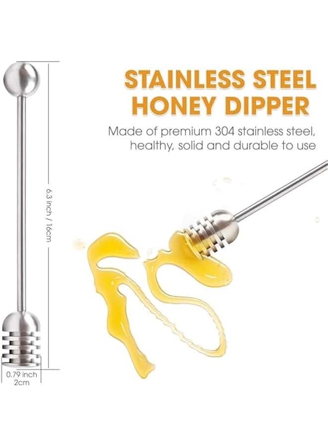MOXO Hy Dipper Sticks, Solid Stainless Steel Hy and Syrup Dipper Stick Long Handle Hy Spoon Stirrer Mixing Tool for Hy Pot Jar Containers hy jar - Image 3