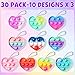 Asoulin 30PCS Heart Pop Fidget Keychain Easter Gifts Party Favors for Kids 48 812 Easter Egg Fillers Goodie Bag Stuffer Classroom Treasure Box Toy Carnival Prizes Pinata Birthday Return Gifts for Boys Girls - Image 4