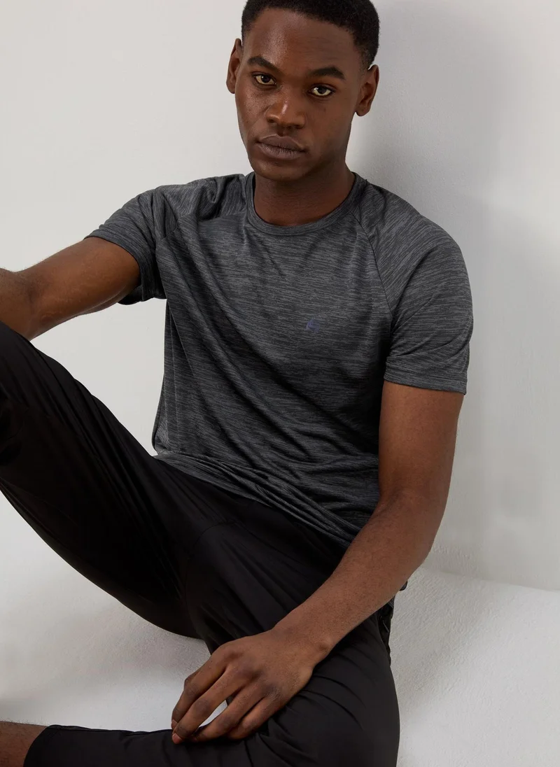 Matalan Souluxe  Black Two-Tone T-Shirt
