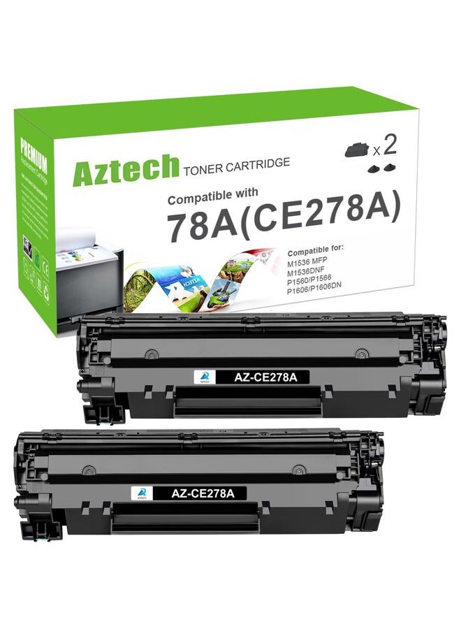 Aztech Compatible Toner Cartridge Replacement for HP 78A CE278A (Black, 2-Packs) - Image 1