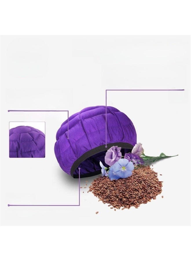 Deep Conditioning Heat Cap Cordless Cotton Flaxseed Seed Interior Microwave Steam Hot Cap for Deep Conditioning Curly Hair, Drying, Styling(Color:Purple)  - Image 2