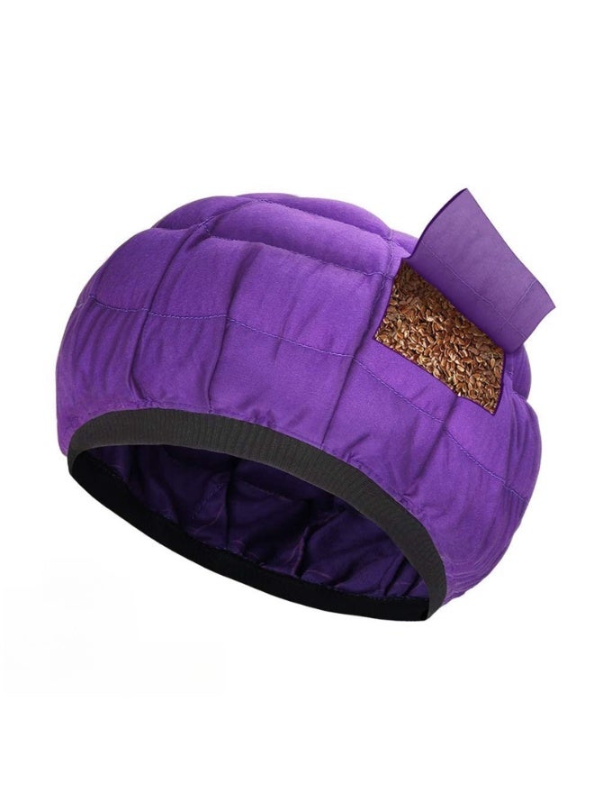 Deep Conditioning Heat Cap Cordless Cotton Flaxseed Seed Interior Microwave Steam Hot Cap for Deep Conditioning Curly Hair, Drying, Styling(Color:Purple)  - Image 1