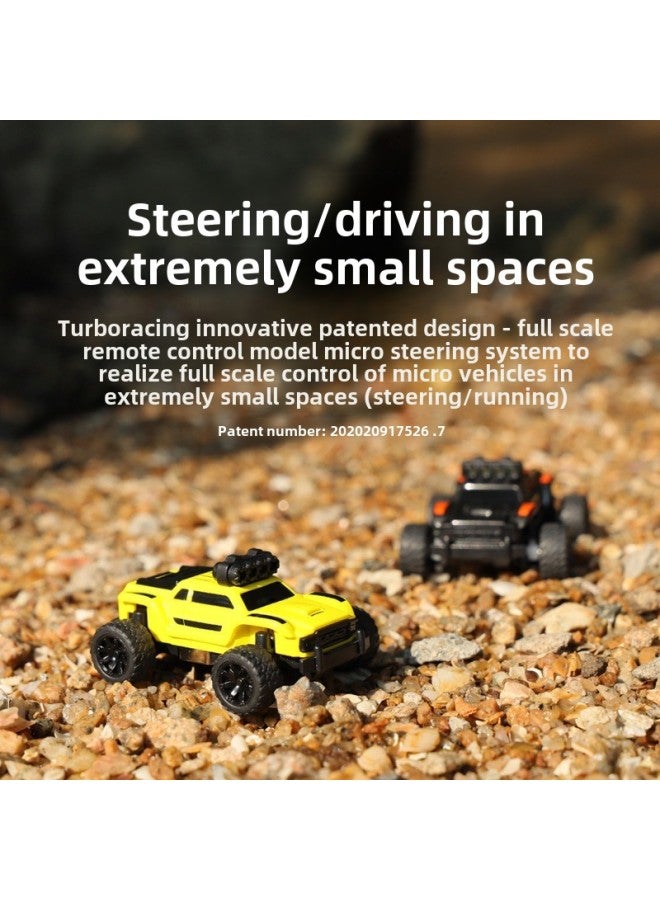 TURBO RACING 1:76 C81 Remote Control Bigfoot Suit Full Scale RC Charging Remote Control Off-Road Vehicle C81-Color:English Version C81 Black And Orange Bicycle Set Including Jumping Platform-Scale:1:76  - Image 5