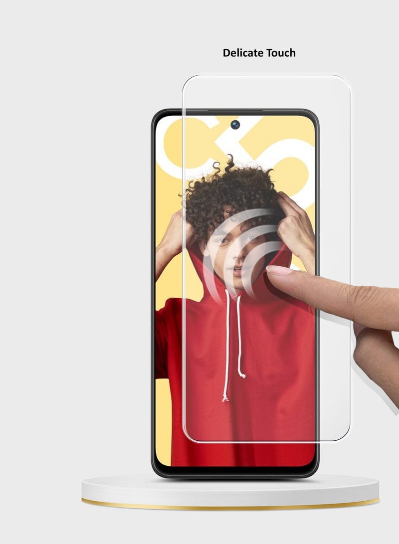 دبليو تيك واقي شاشة من الزجاج المقوى بحواف منحنية 9H 2.5D من سلسلة Premium لهاتف Realme C55 4G 2023 شفاف - Image 4