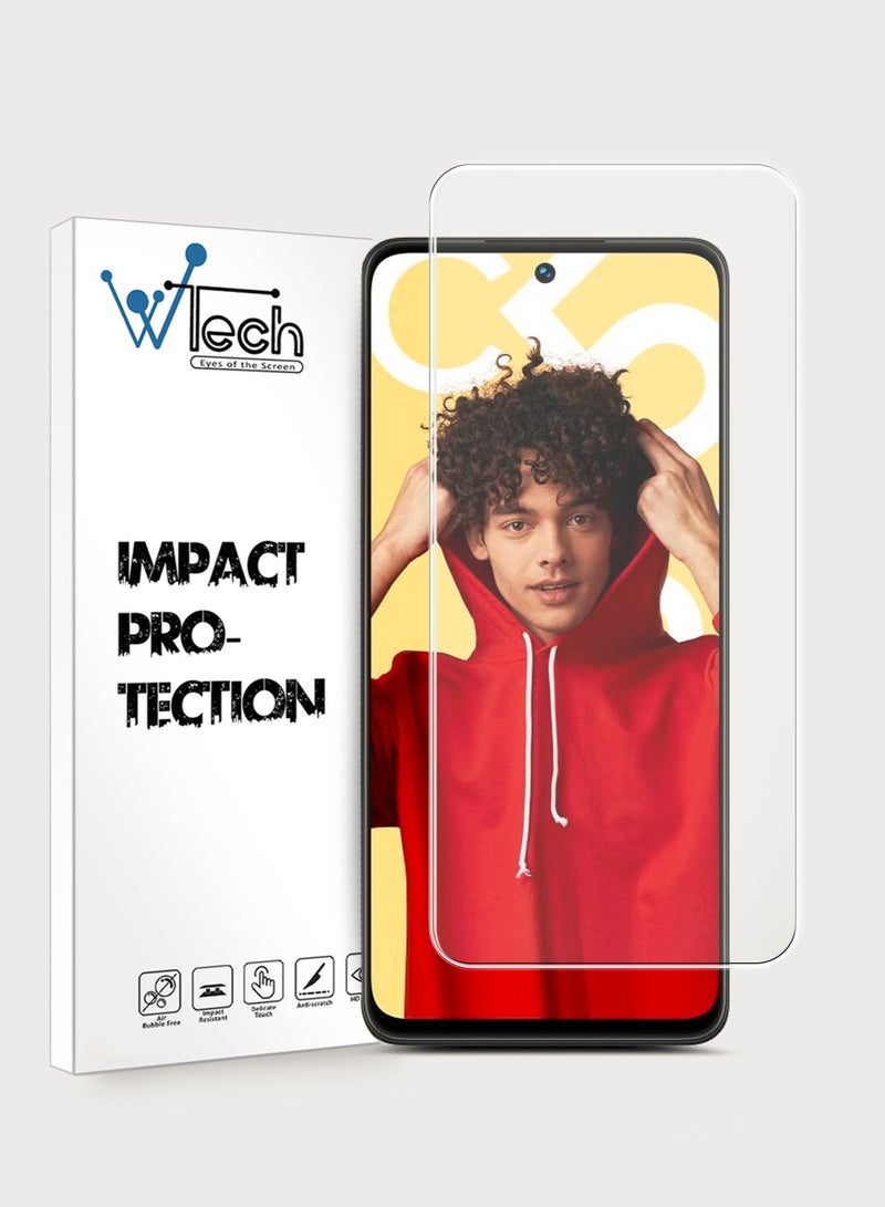 دبليو تيك واقي شاشة من الزجاج المقوى بحواف منحنية 9H 2.5D من سلسلة Premium لهاتف Realme C55 4G 2023 شفاف - Image 1