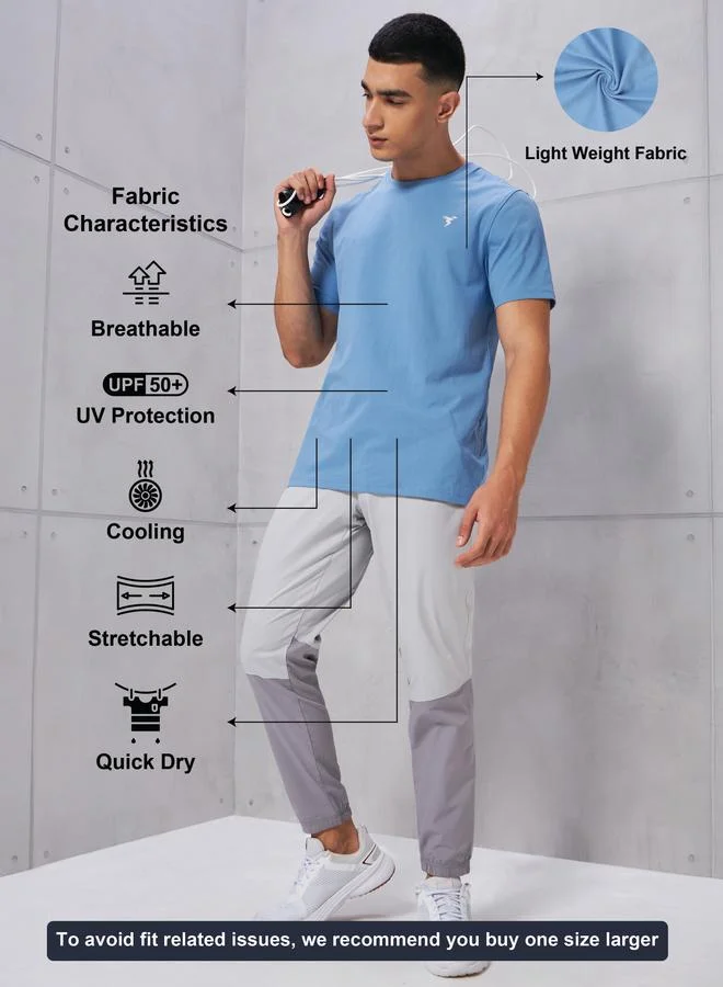 Technosport Technosport Solid 4-Way Stretch Crew Neck T-Shirt