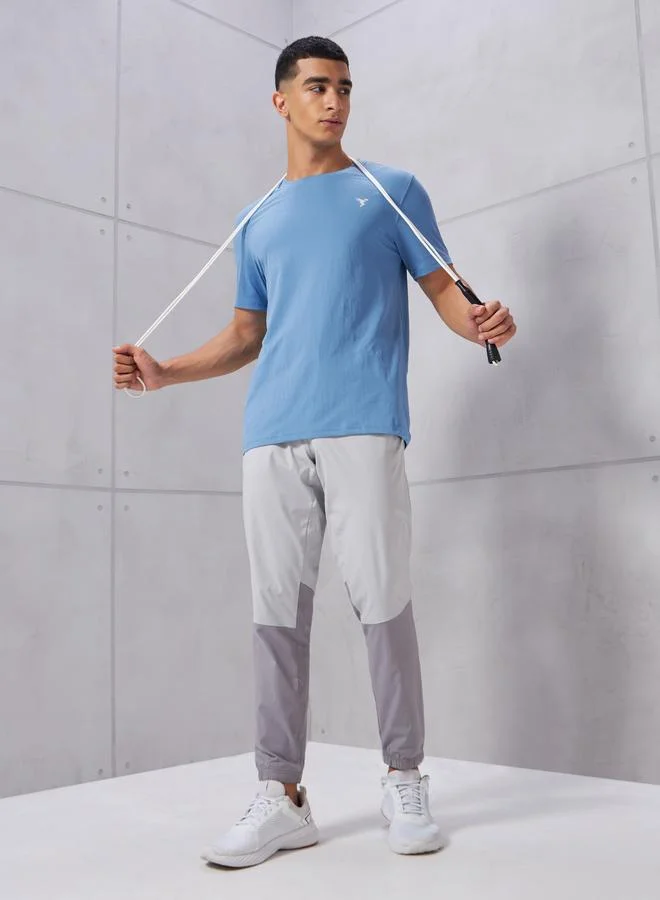 Technosport Technosport Solid 4-Way Stretch Crew Neck T-Shirt