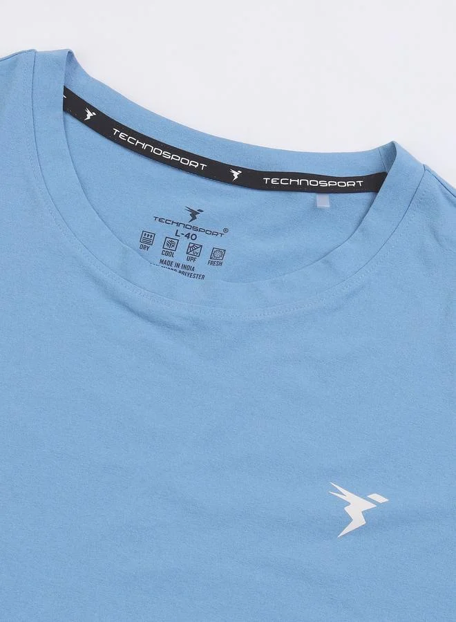 Technosport Technosport Solid 4-Way Stretch Crew Neck T-Shirt