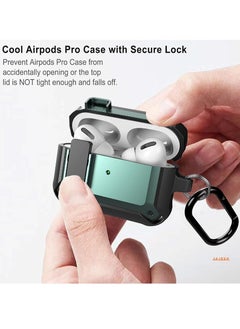 JAJEEK Upgraded [Secure Lock] Armor AirPods Pro Case – Durable Shockproof Protective Cover for Apple AirPods Pro, Sleek Wireless Earbuds Case with Keychain Clip, Stylish and Secure for Men & Women  - Image 2