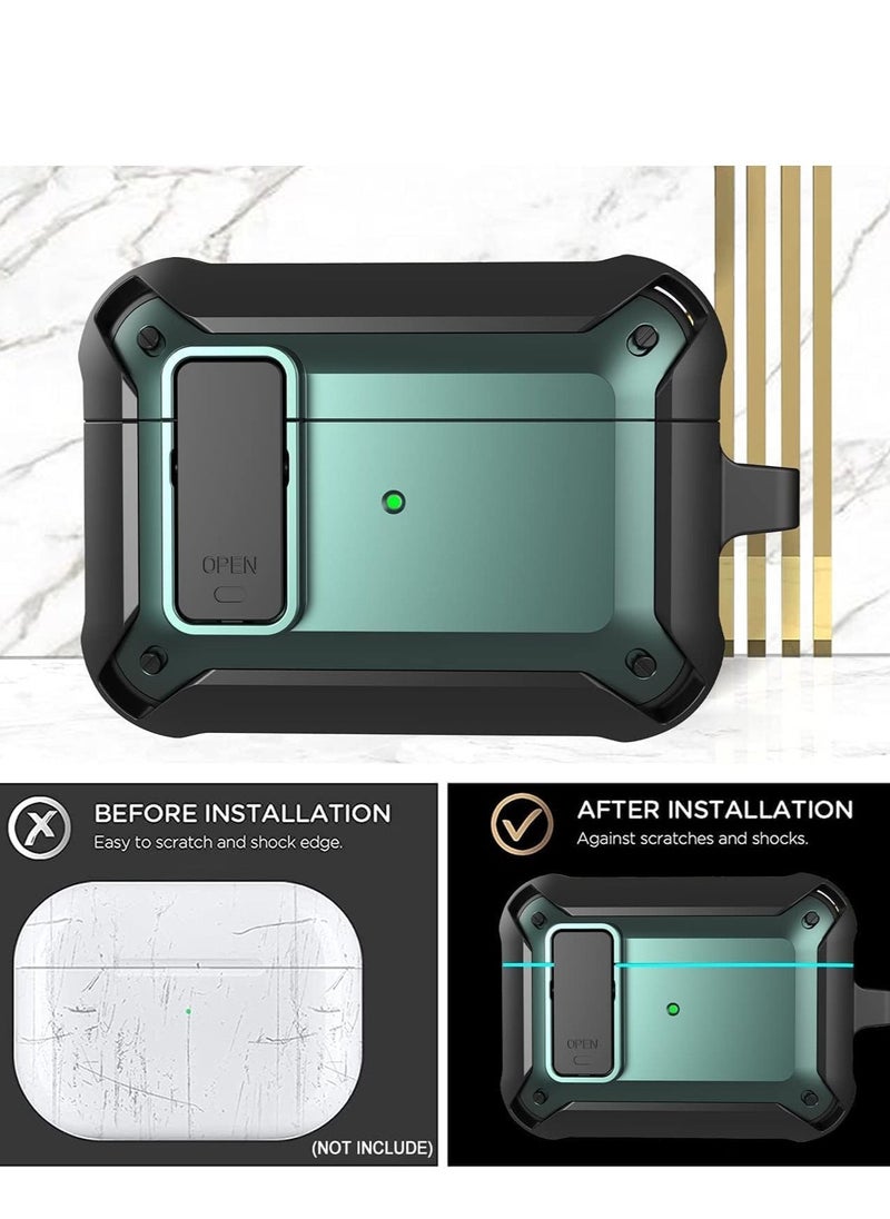 JAJEEK - Upgraded [Secure Lock] Armor AirPods Pro Case – Durable Shockproof Protective Cover for Apple AirPods Pro, Sleek Wireless Earbuds Case with Keychain Clip, Stylish and Secure for Men & Women - Image 1