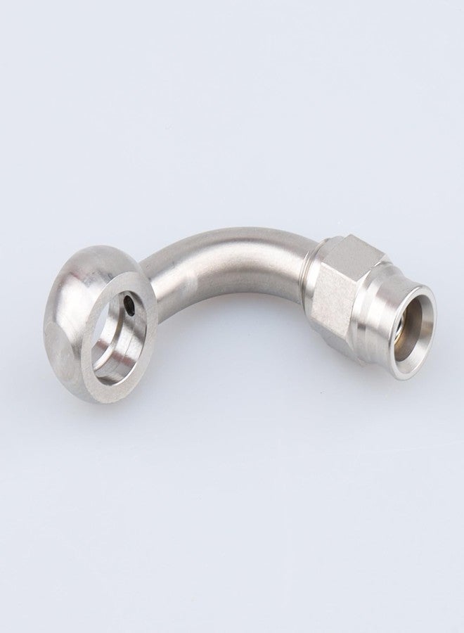 AC PERFORMANCE Stainless Steel Brake Fitting 90 Degree Banjo Eye Hole Diameter 10.2mm to -3 AN PTFE Hose End for Braided Brake Hose With Olive - Image 2