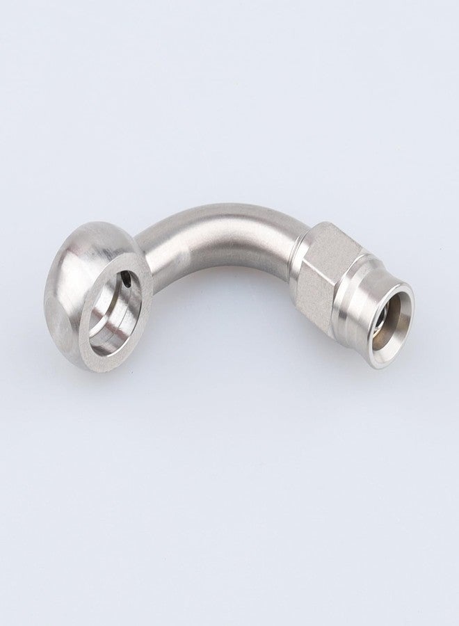 AC PERFORMANCE Stainless Steel Brake Fitting 90 Degree Banjo Eye Hole Diameter 10.2mm to -3 AN PTFE Hose End for Braided Brake Hose With Olive - Image 4