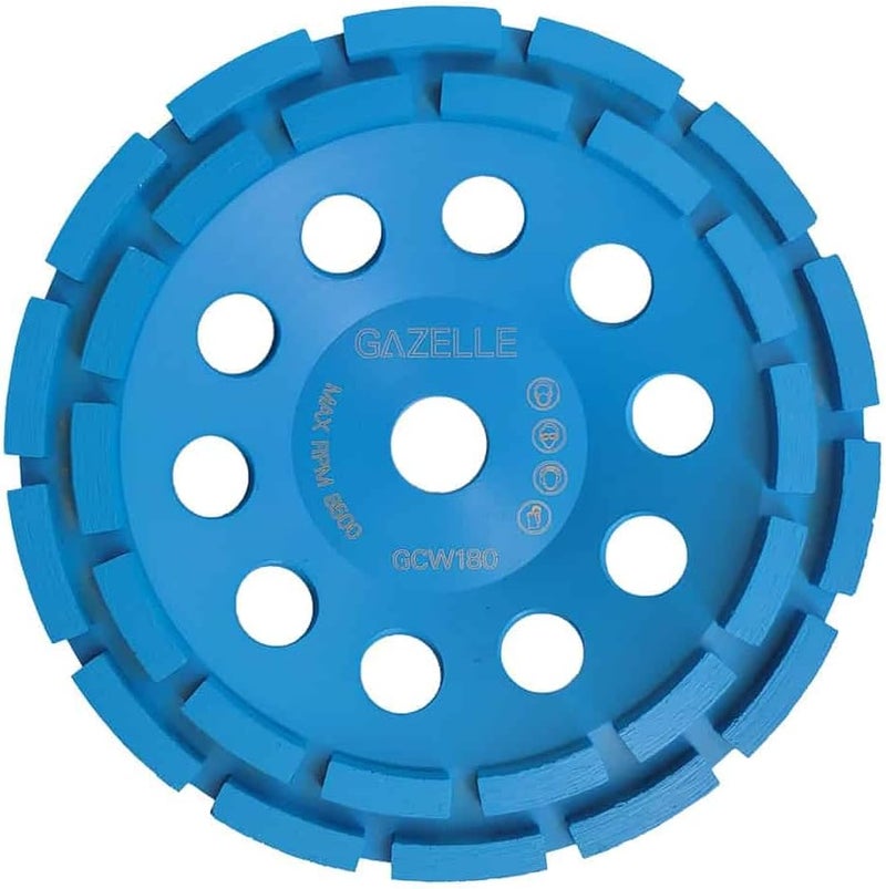 Gazelle 7 In. Diamond Cup Wheel (180mm), Double Row