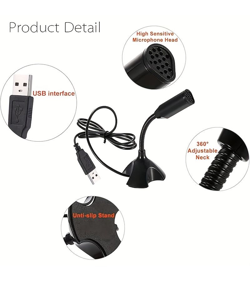 Plug And Play USB Computer Microphone Desktop Condenser PC Laptop Mic For Recording Gaming Singing Youtube Streaming - Image 3