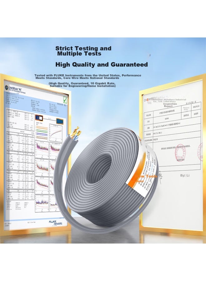 CHOSEAL Akihabara Original Unshielded Cat6a Ethernet Cable, 10 Gigabit High-speed, Pure Copper Core, Engineering And Home Network Box Cable, Gray, 25 Meters, Qs2668at25 - Image 3