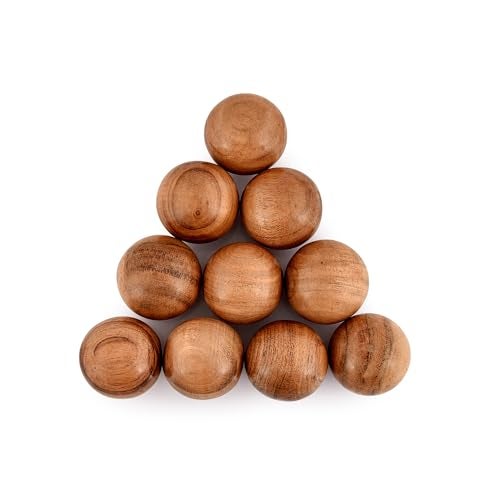 BHAVATU Acacia Wood Decorative Ball Set of 10 for Centerpiece or Individual Use Ideal for Use in Tray Bowl or Basket Décor (2" x 2" x 2") - Image 2
