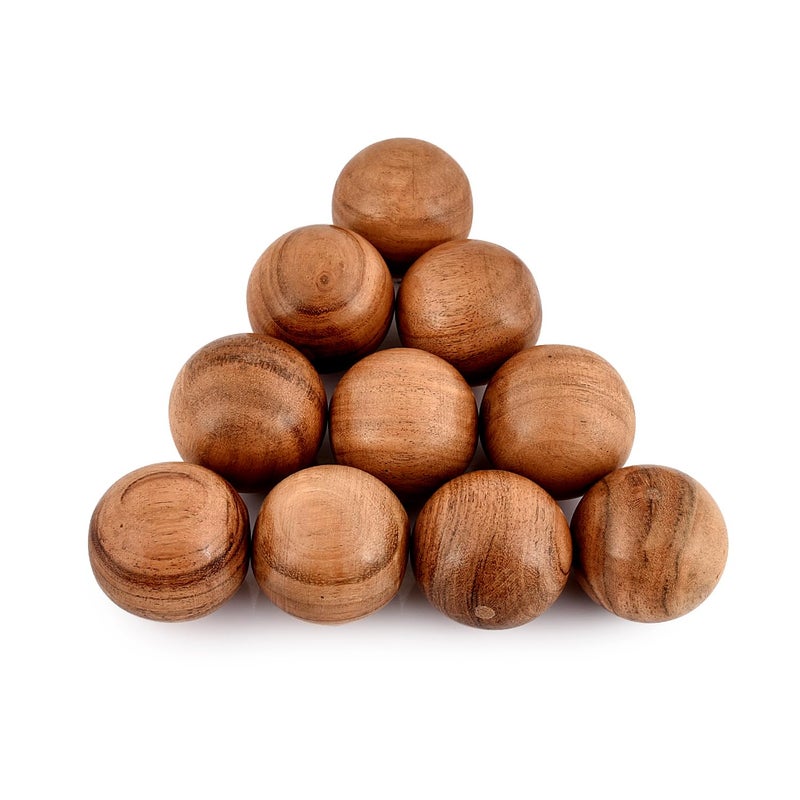 BHAVATU Acacia Wood Decorative Ball Set of 10 for Centerpiece or Individual Use Ideal for Use in Tray Bowl or Basket Décor (2" x 2" x 2") - Image 5