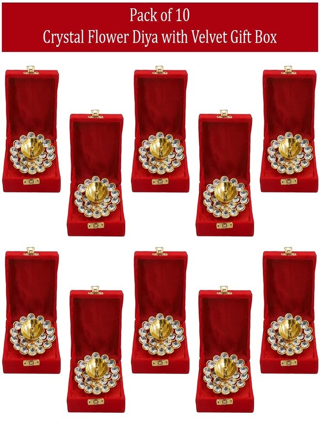 Saugat Traders Bulk Return Gifts for Puja Function Crystal Akhand Diya Gift Box Pack of 10 Wedding Favours Guests Engagement Ceremony House Warming Pooja Return Gift Diwali Corporate Gifting - Image 2