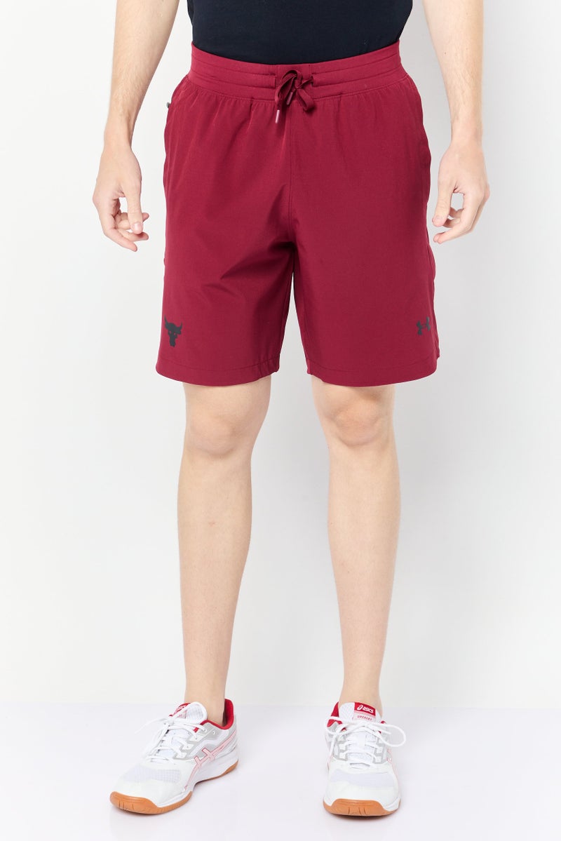 UNDER ARMOUR Men Sportswear Fit Graphic Print Outdoor Shorts, Burgundy - Image 1