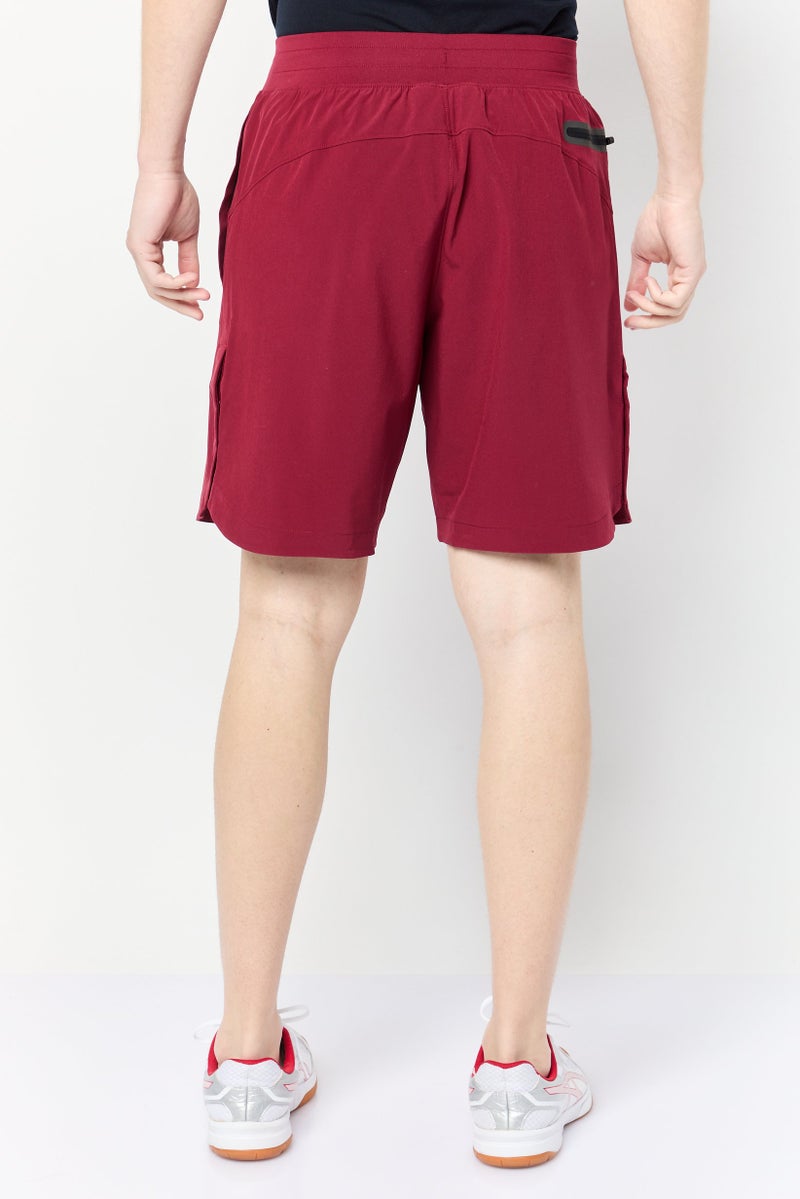 UNDER ARMOUR Men Sportswear Fit Graphic Print Outdoor Shorts, Burgundy - Image 4