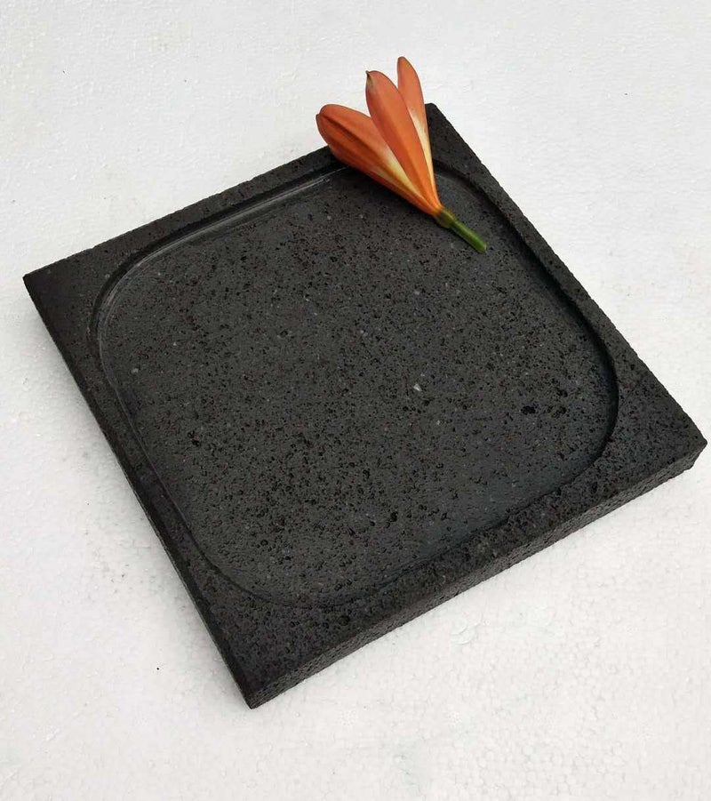 Kamelar.Lava Volcanic Stone Cooking Slabs, 8 "x 8" recessed slabs, 1.5cm thick Lava Cooking Stone Pizza, meat, seafood and vegetables. - Image 2